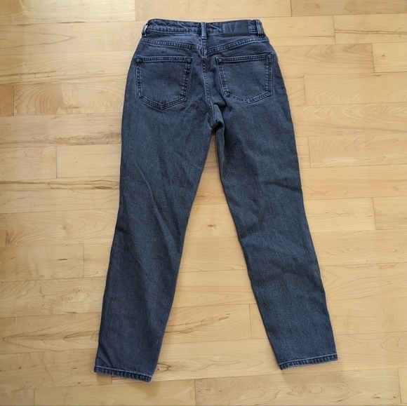 FRANK And Oak Stevie tapered fit high rise waist black wash jeans size 24 @T7 - Picture 3 of 9